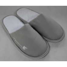 Machine washable Grey cloth travel slippers